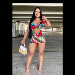 Waist No Time Tropical Romper
